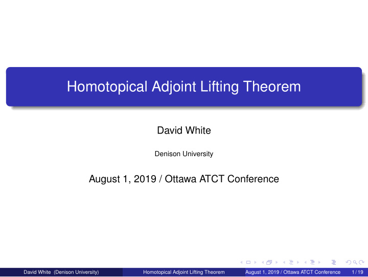 homotopical adjoint lifting theorem