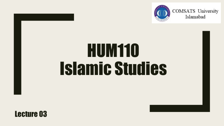 hum110 islamic studies