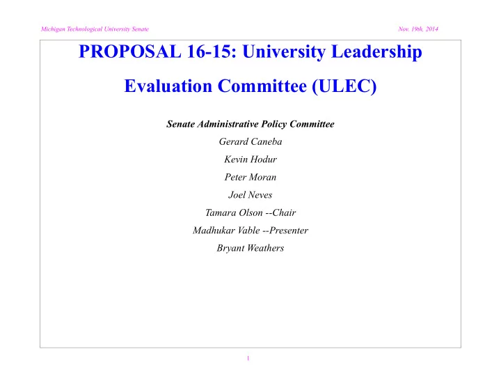 proposal 16 15 university leadership evaluation committee