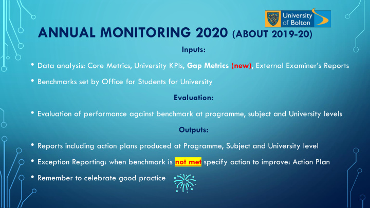 core metrics university benchmarks