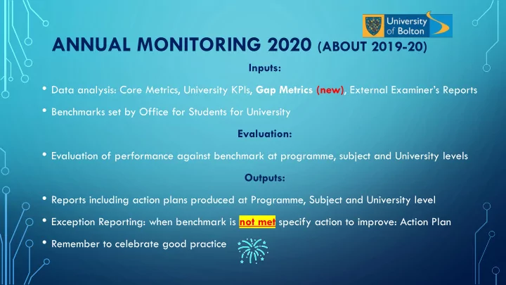 core metrics university benchmarks