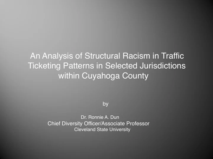 an analysis of structural racism in traffic ticketing