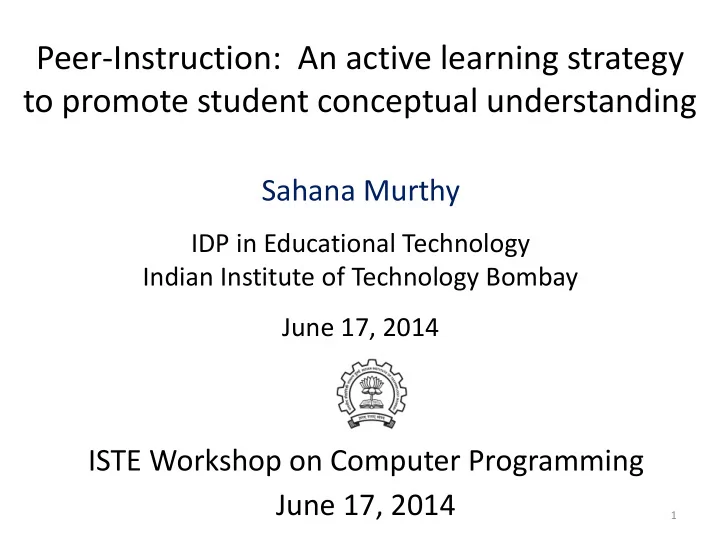 to promote student conceptual understanding