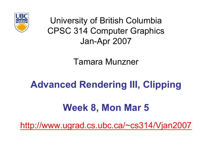 advanced rendering iii clipping week 8 mon mar 5