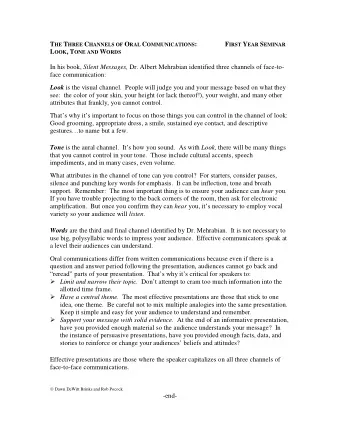 Tone is the aural channel.  Its how you sound.  As with Look, there will be many things  that