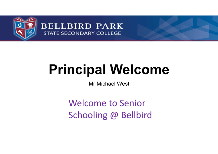 principal welcome