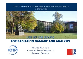 M ARKO K ARLUI R UER B OKOVI I NSTITUTE Z AGREB , C ROATIA M ILKO J AKI M ARIKA S