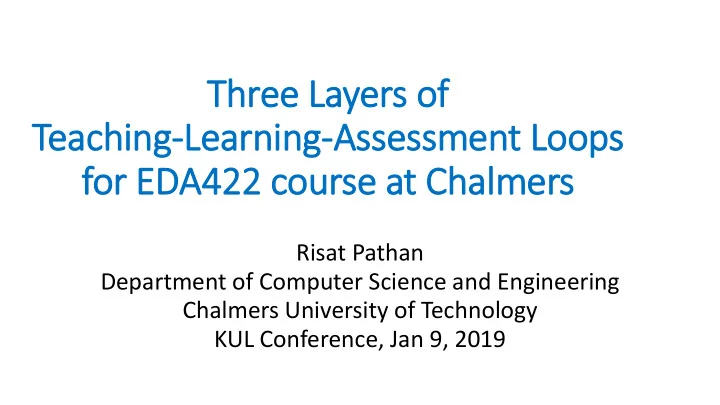 thr hree l layer ers of of teac eaching learn rning