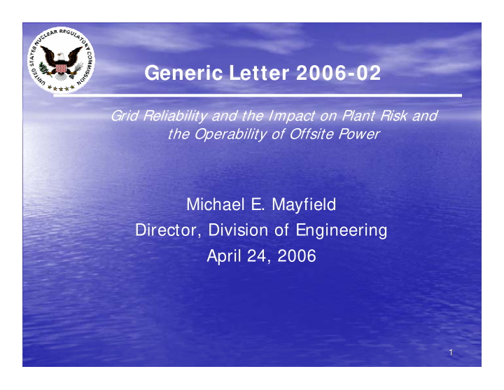 generic letter 2006 02