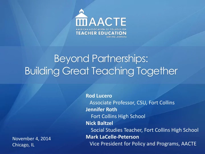 building great teaching together