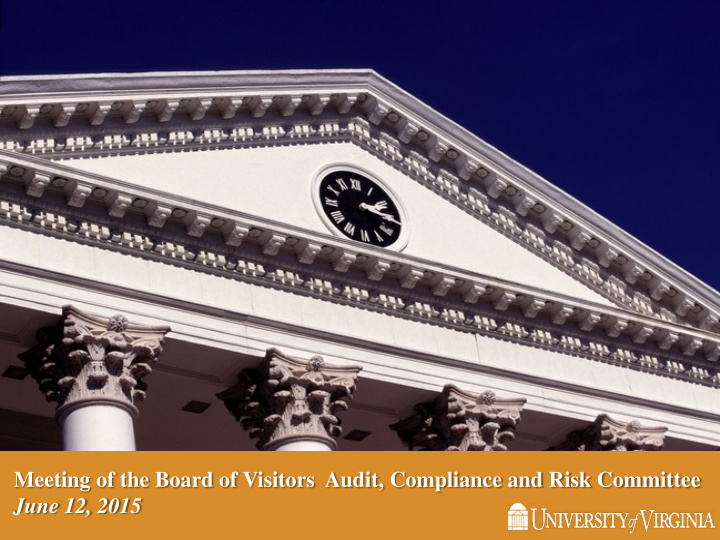 meeting of the board of visitors audit compliance and