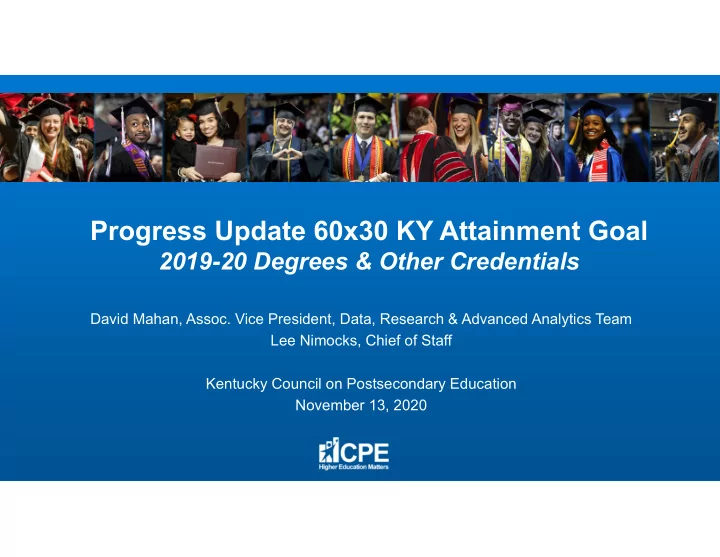 progress update 60x30 ky attainment goal