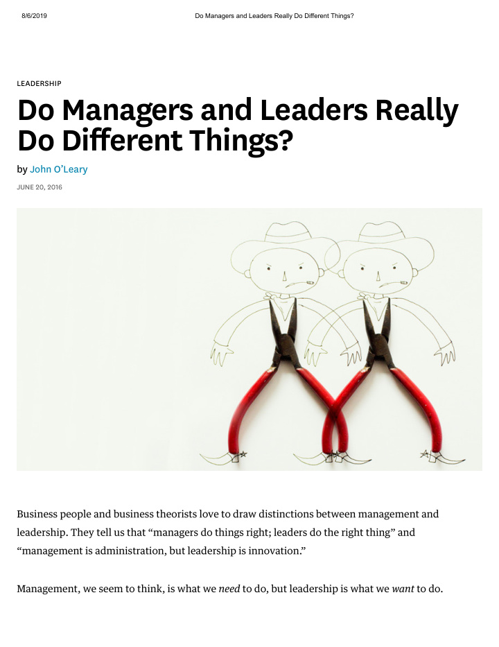 do managers and leaders really do different things