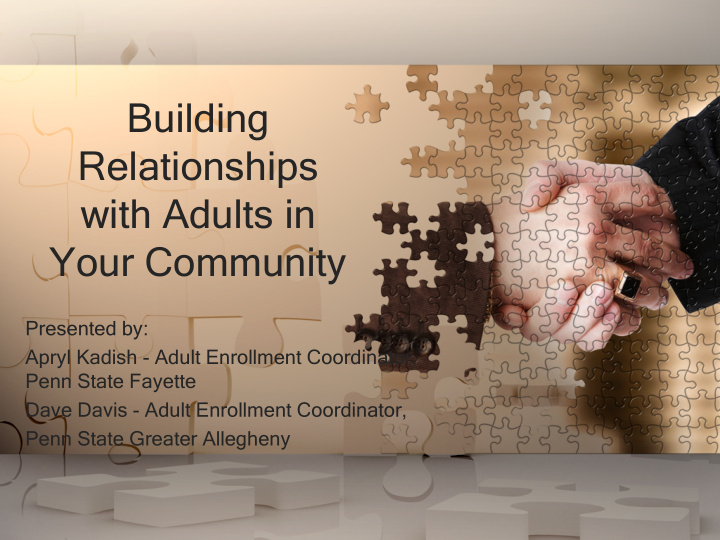 building relationships with adults in your community