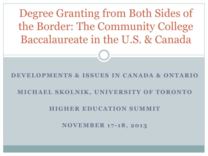 degree granting from both sides of