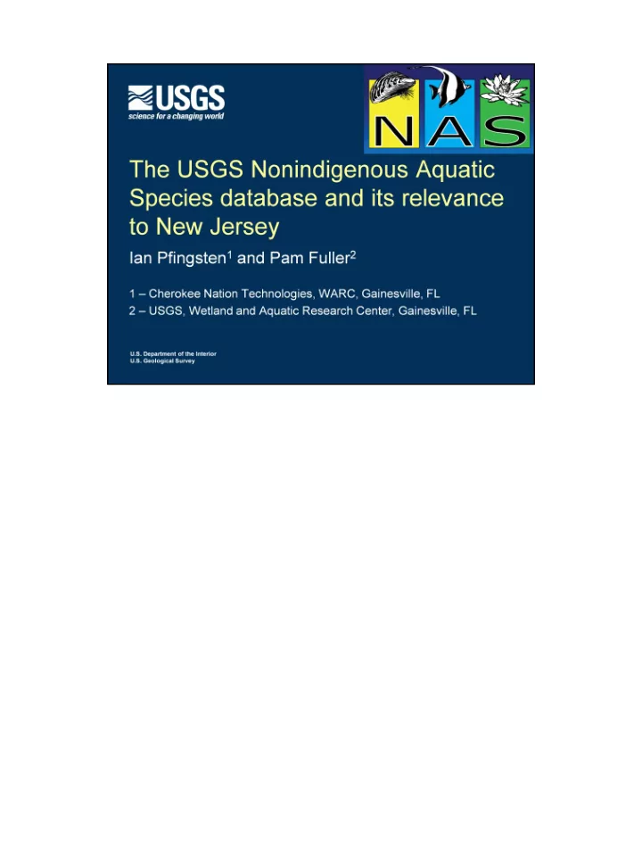 the nonindigenous aquatic nuisance prevention and control