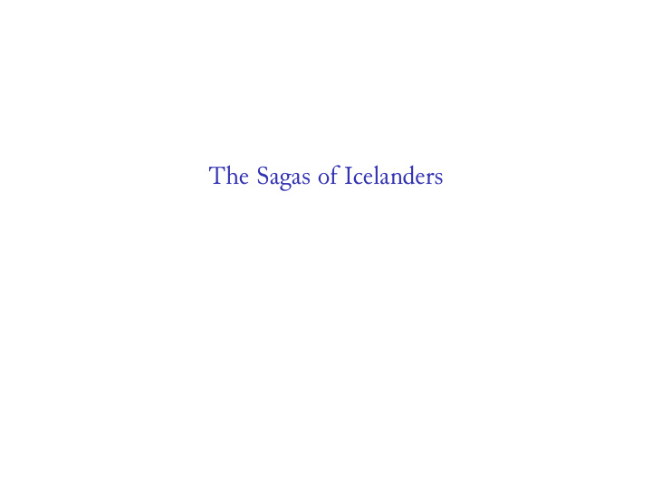 the sagas of icelanders