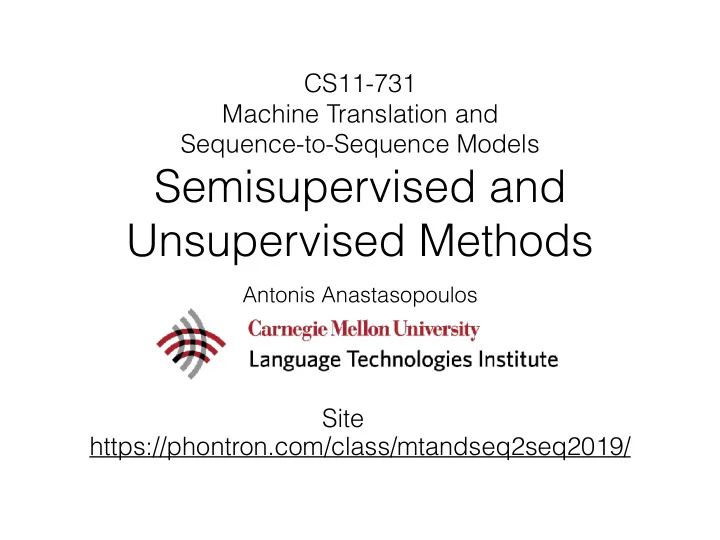 semisupervised and unsupervised methods
