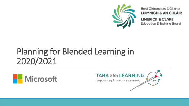 planning for blended learning in