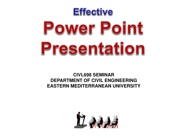 civl698 seminar department of civil engineering eastern