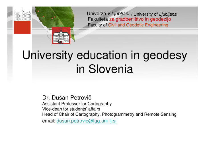 university education in geodesy in slovenia