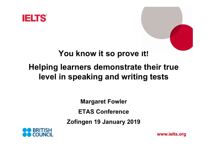 you know it so prove it helping learners demonstrate