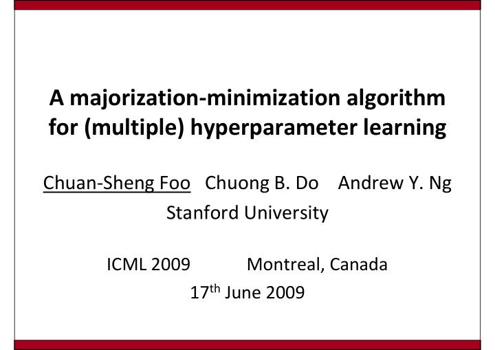 a majorization minimization algorithm for multiple