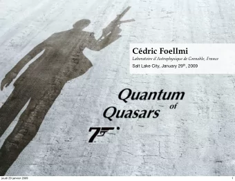 Cdric Foellmi  Laboratoire dAstrophysique de Grenoble, France Salt Lake City, January 29 th ,