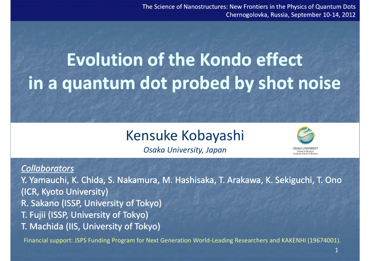 evolution of the kondo effect evolution of the kondo