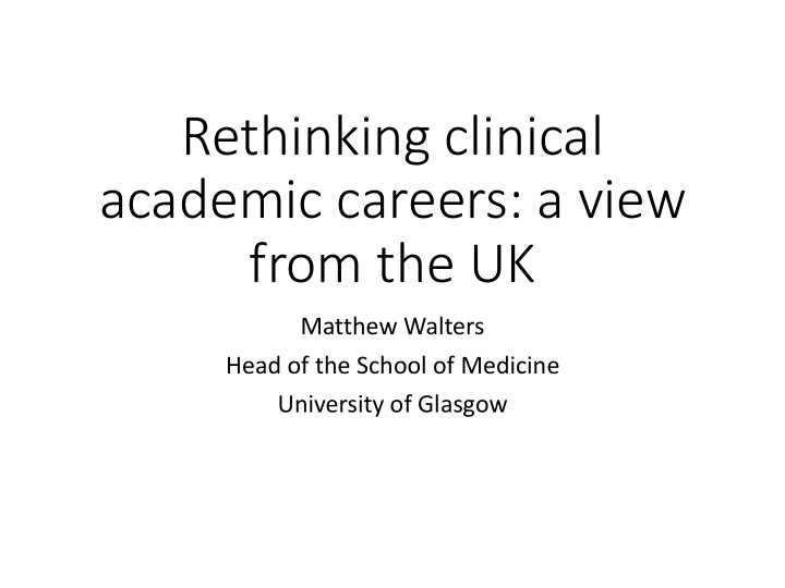 academic careers a view