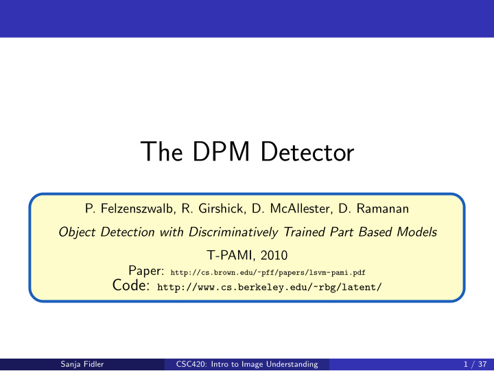 the dpm detector