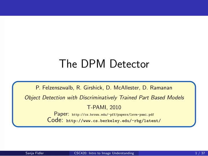 the dpm detector