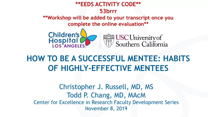 how to be a successful mentee habits of highly effective