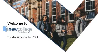 Welcome to  Tuesday 22 September 2020  Housekeeping  Presenters  Questions asked in advance