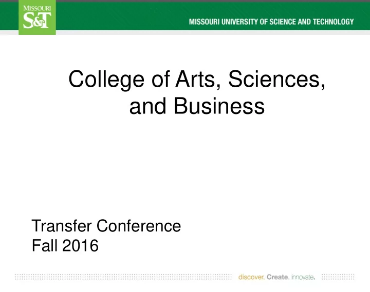 college of arts sciences