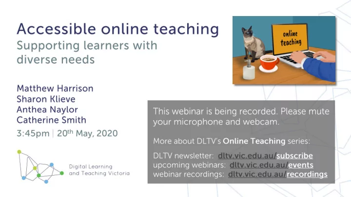 suggestions for our webinar
