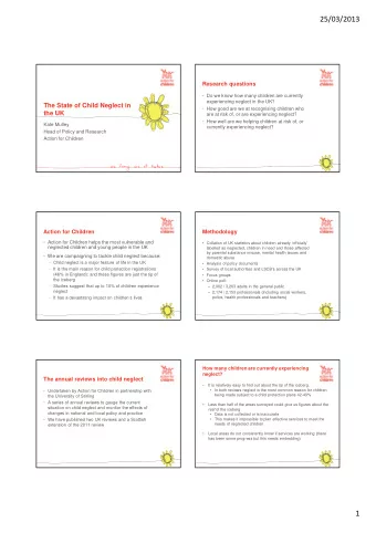 25/03/2013  Research  questions   Do  we  know  how  many  children  are  currently
