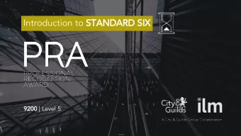 Introduction to STANDARD SIX 9200 | Level 5 17th April 2018 (11.00am  1.00pm)  Presenting our