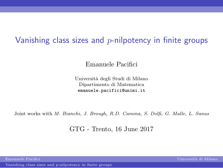 vanishing class sizes and p nilpotency in finite groups