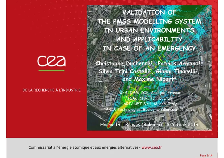validation of the pmss modelling system in urban