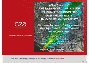 VALIDATION OF  THE PMSS MODELLING SYSTEM  IN URBAN ENVIRONMENTS  AND APPLICABILITY  IN CASE OF AN