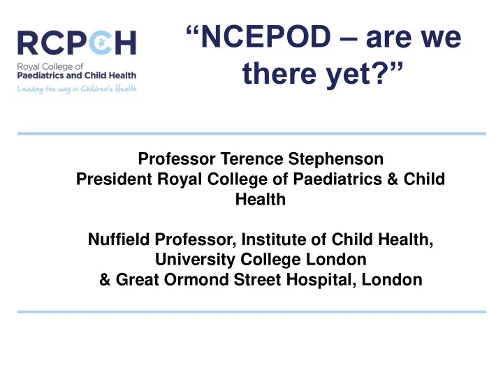 ncepod are we