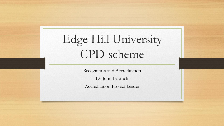 edge hill university cpd scheme