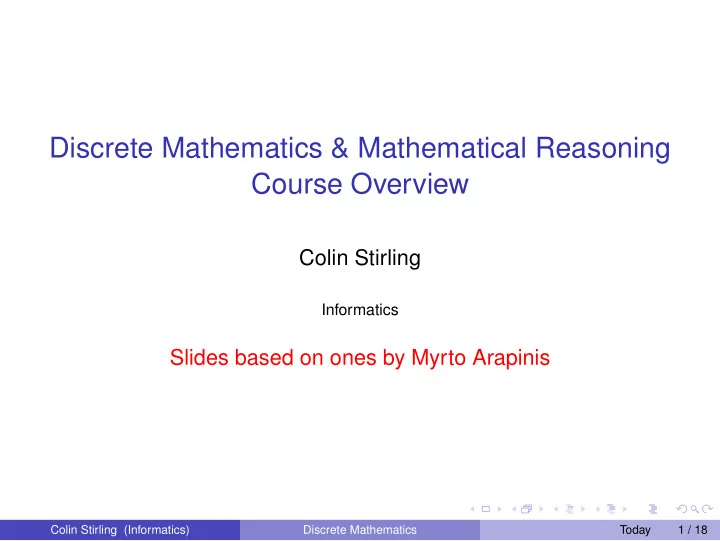 discrete mathematics mathematical reasoning course
