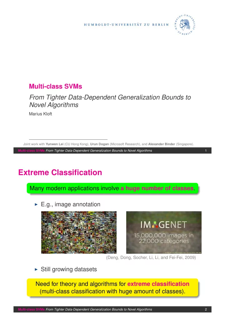 extreme classification