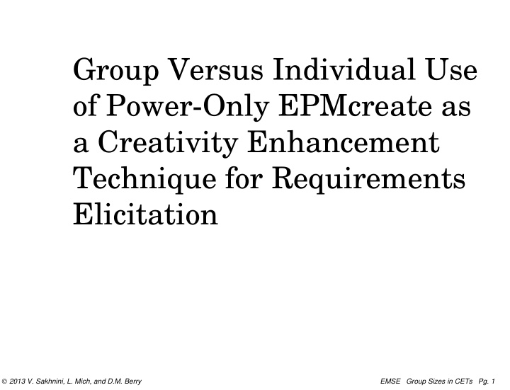 group versus individual use of power only epmcreate as a