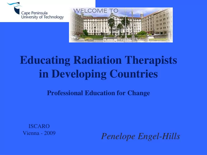 educating radiation therapists in developing countries