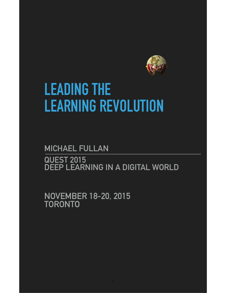 leading the learning revolution
