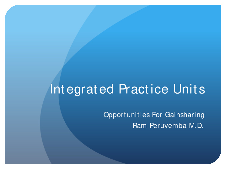 integrated practice units