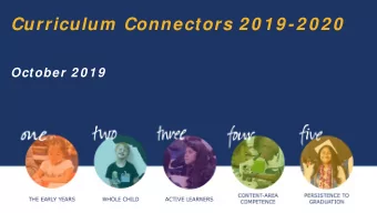 Curriculum  Connectors 2 0 1 9 -2 0 2 0  October 2 0 1 9  Departm ents  Standard-Based Instruction
